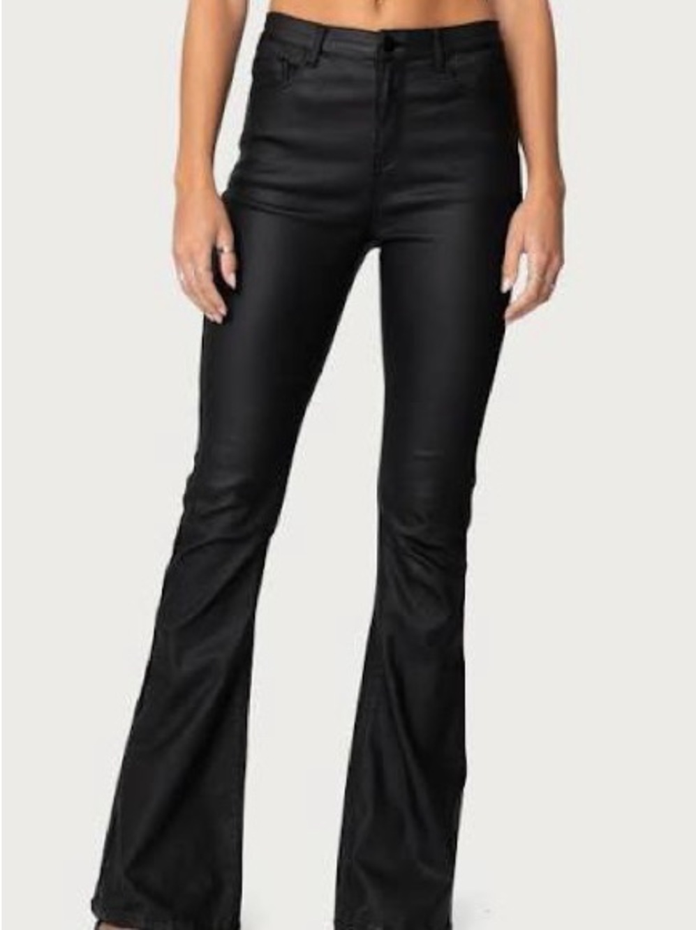 Edikted Leather Flare Pants
